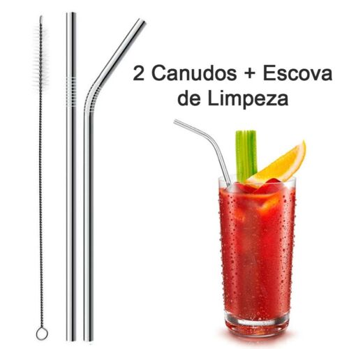 Kit 2 canudos inox