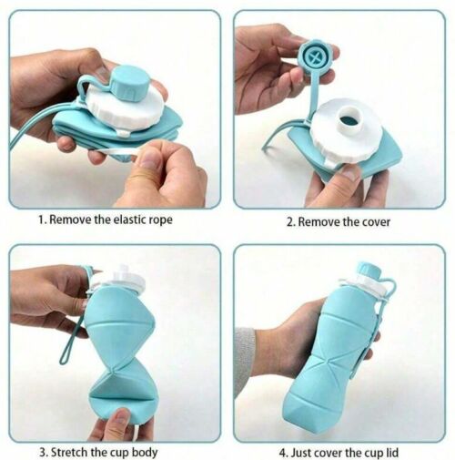 Garrafa Silicone Dobrável 600ml - Imagem 3
