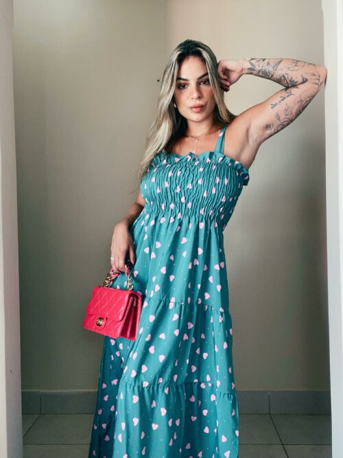 Vestido Poá Coração